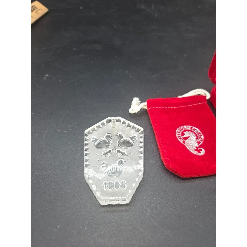 Waterford Crystal 1986 Three French Hens 12 Days Of Christmas Ornament w Box